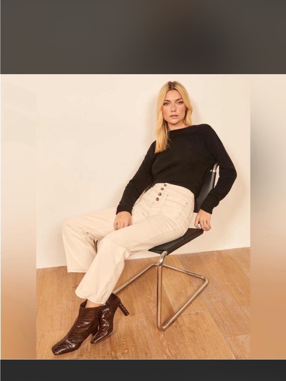 Reformation Cream Wide-Leg Women’s Jeans Organic Cotton